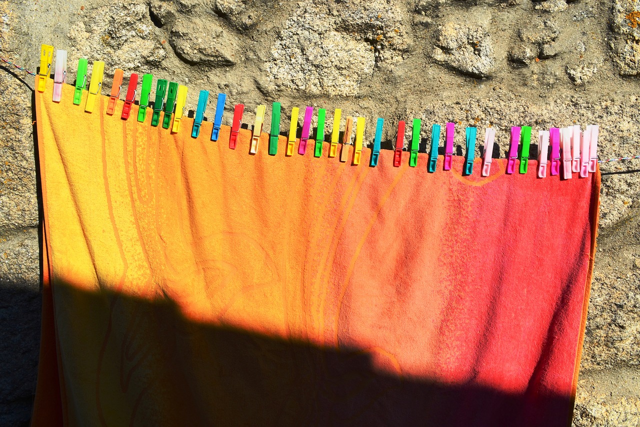 sun drying rack clothing free photo