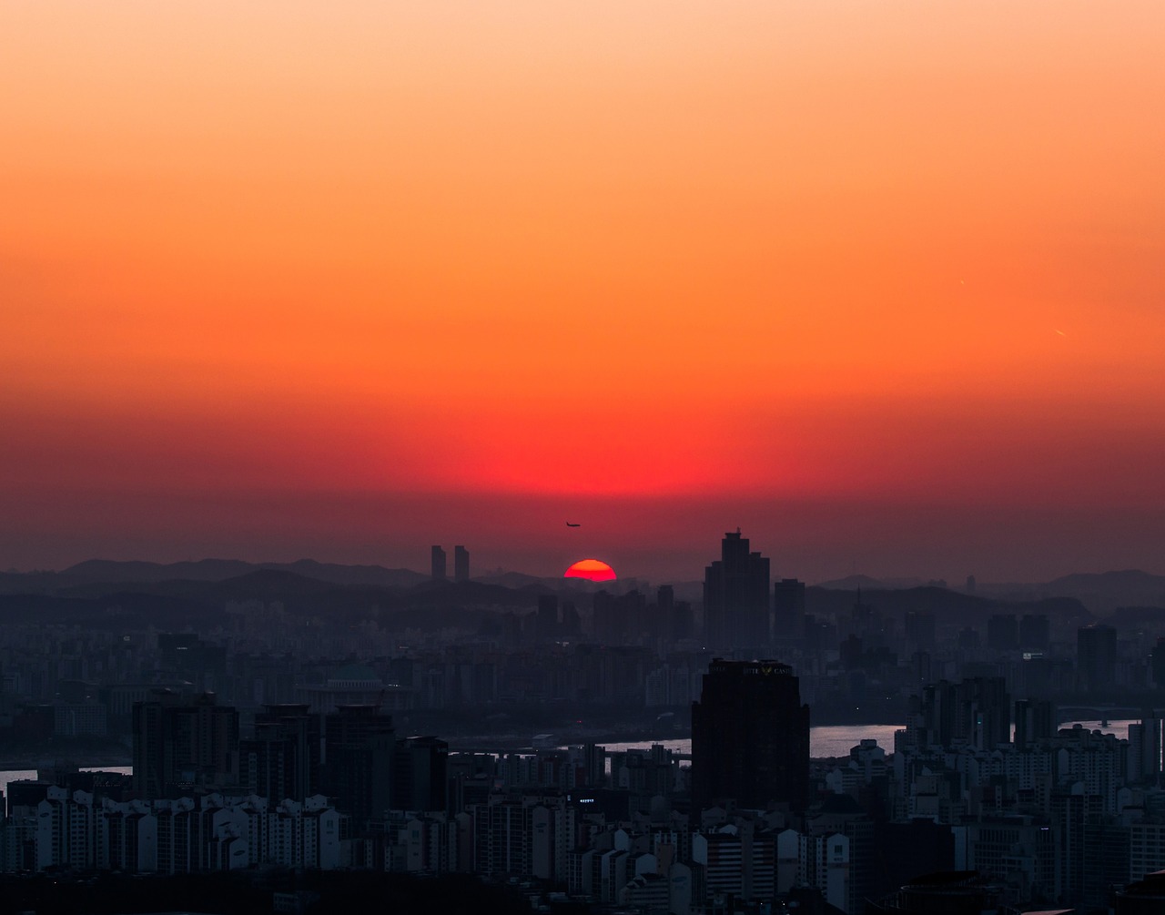 seoul city sun free photo