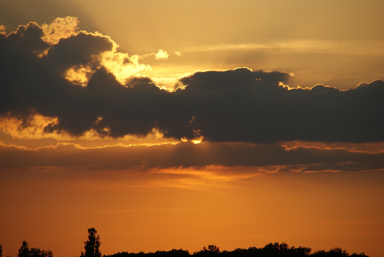 sun sunset clouds free photo