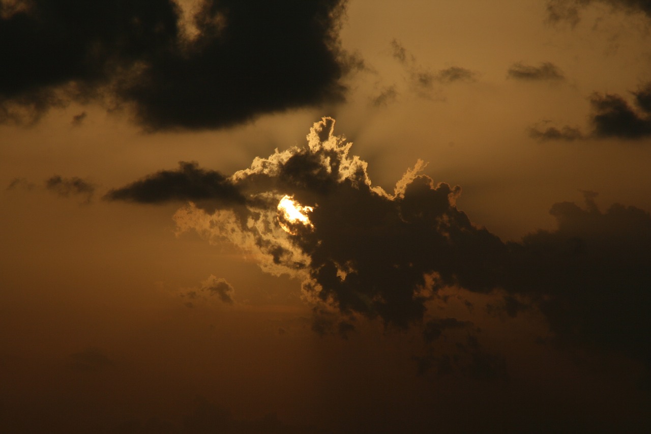 sun clouds evening red free photo