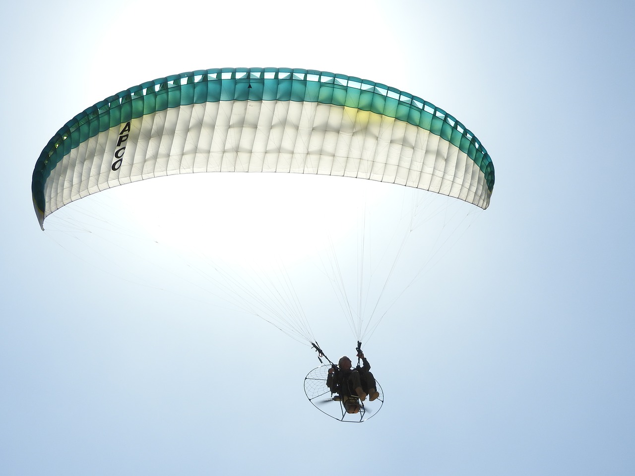 sun paraglider paragliding free photo