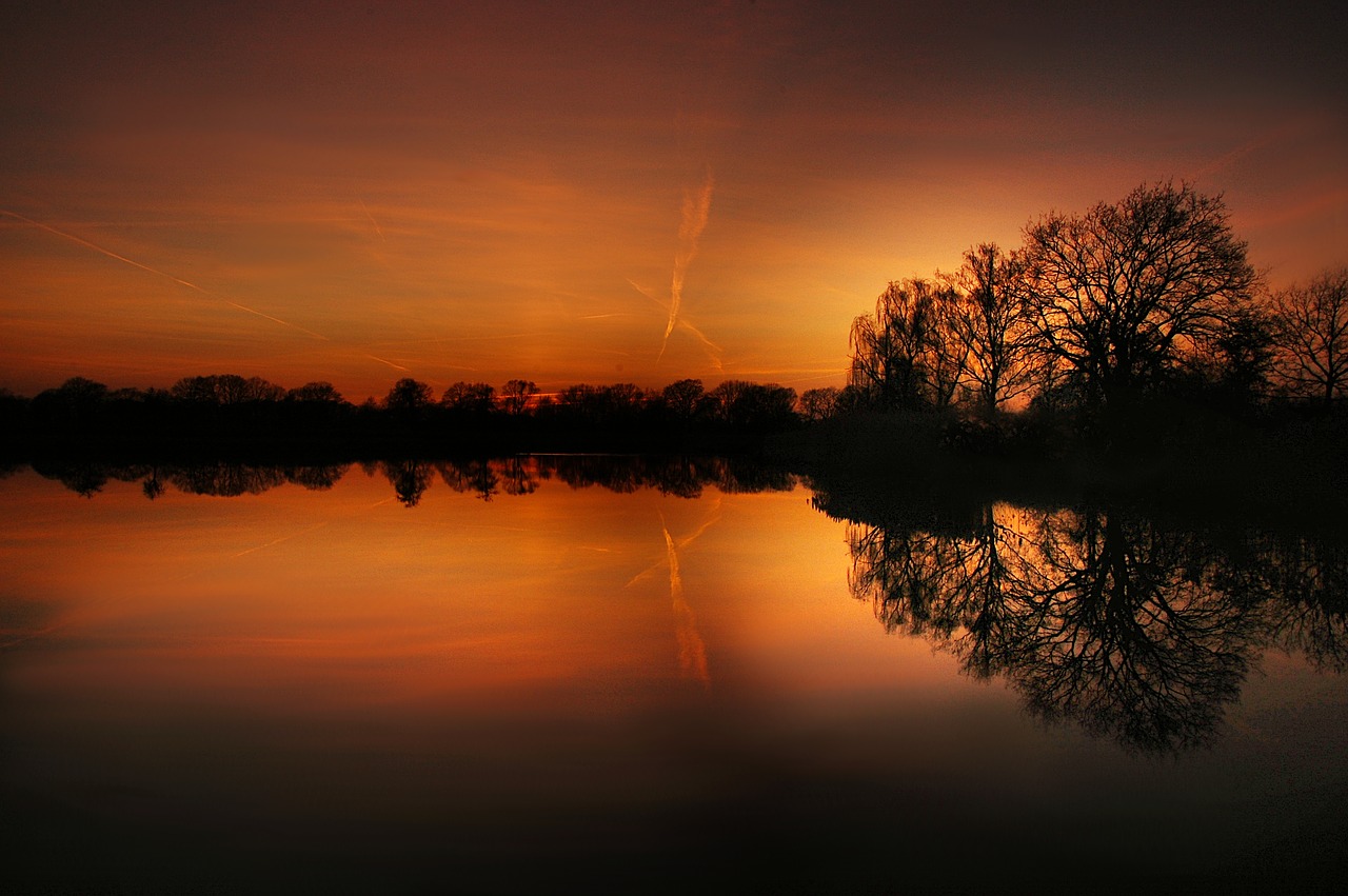 sun pond water free photo