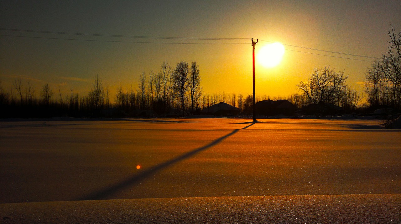 sun snowy roads free photo