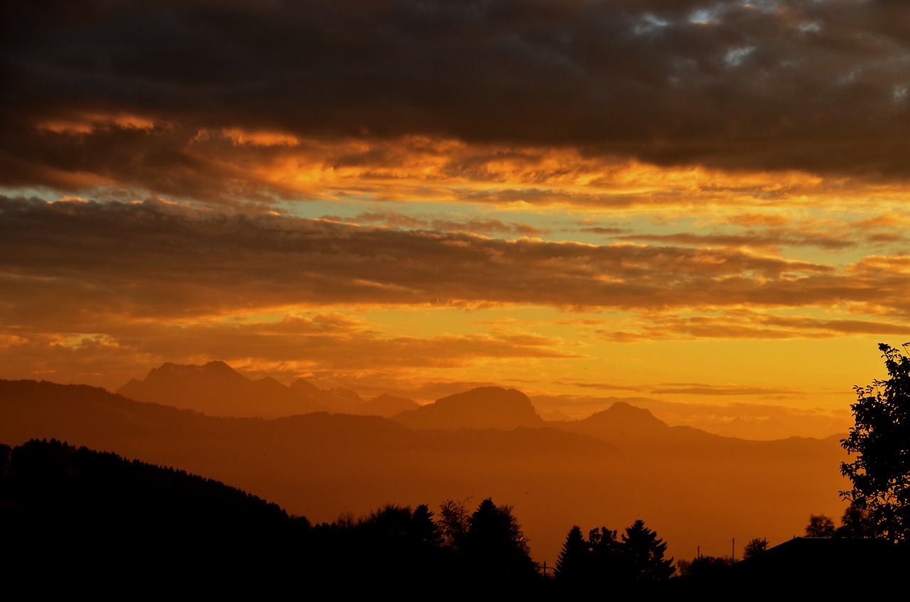 sun sunset abendstimmung free photo