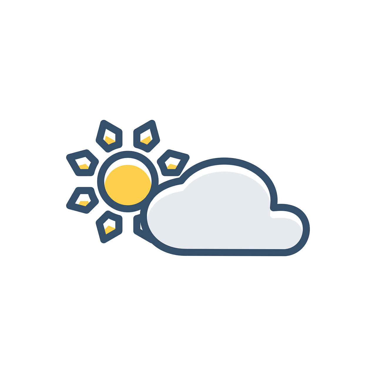 sun cloud icon free photo