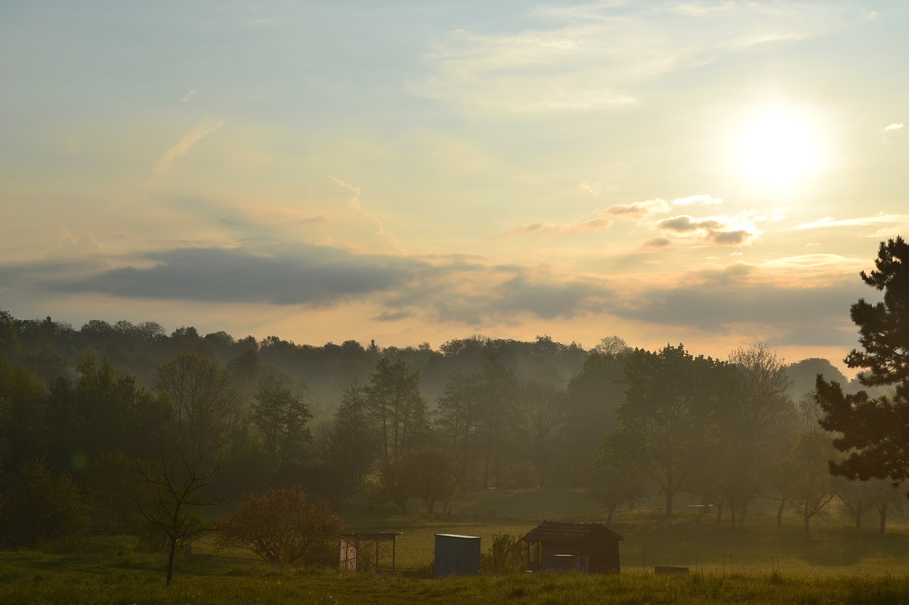 sun clouds morning free photo