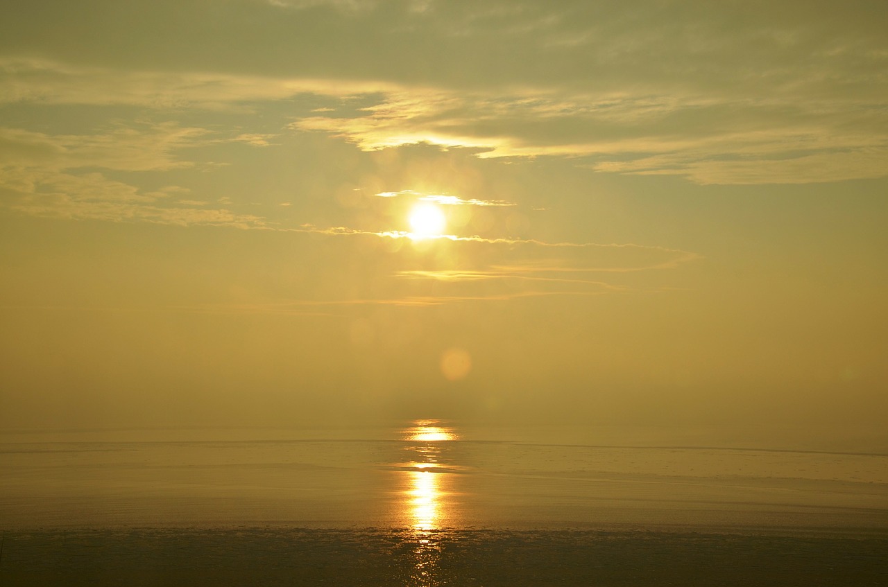 sun sunset baltic sea free photo