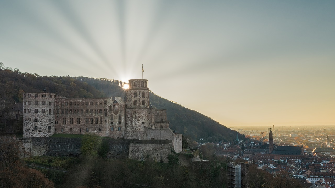 sun  castle  heidelberg free photo