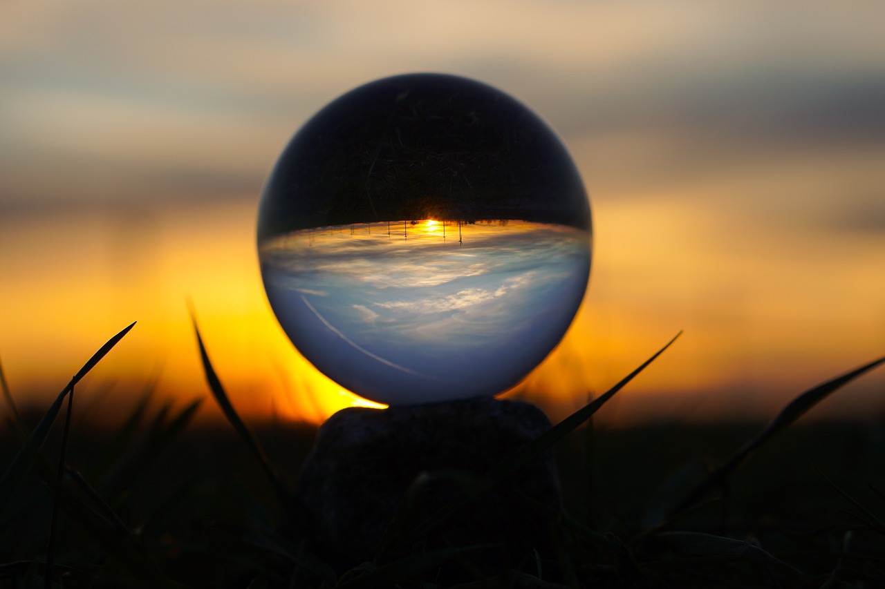 sun  sunset  glass ball free photo