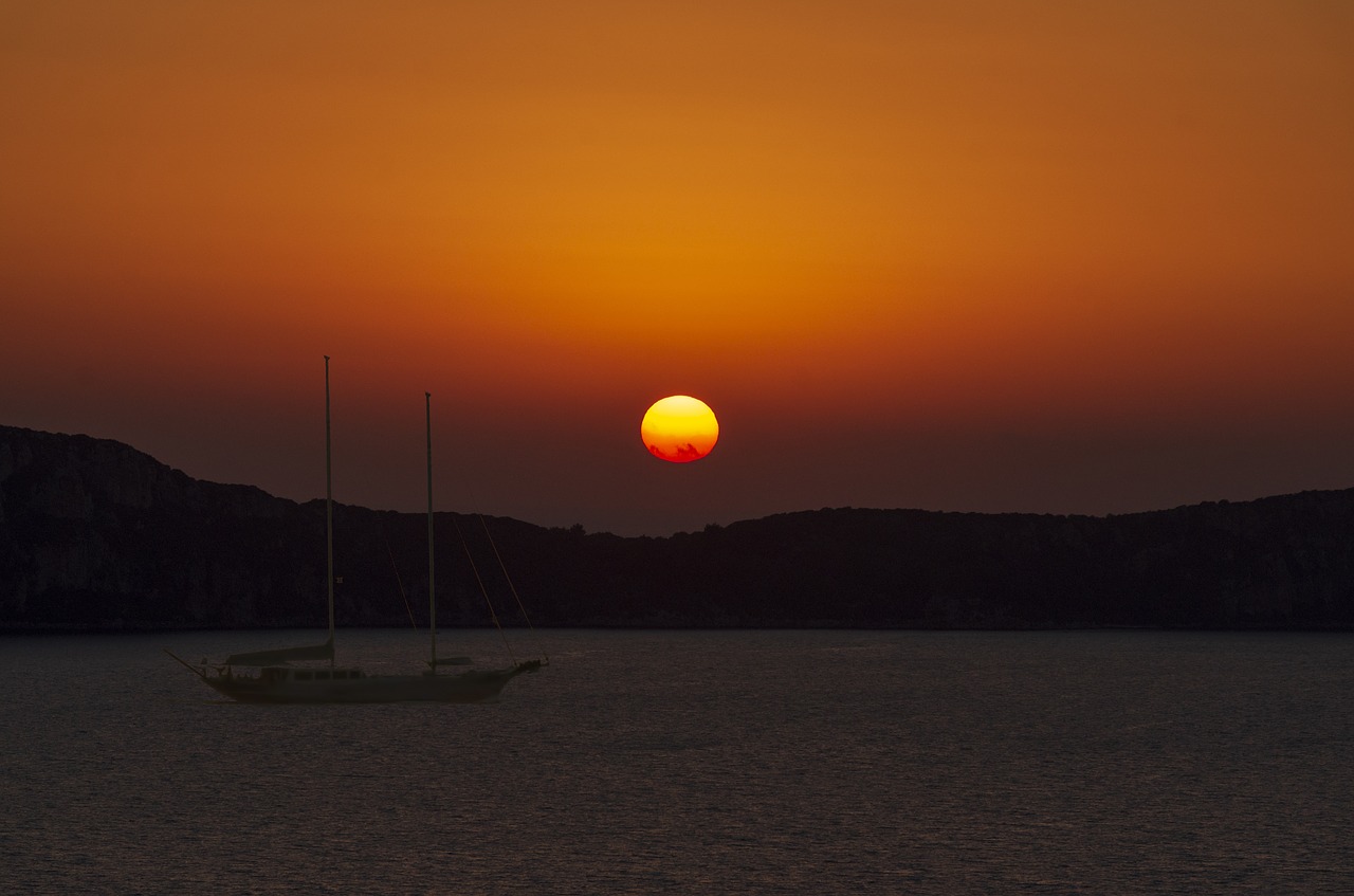 sun  sunset  greece free photo