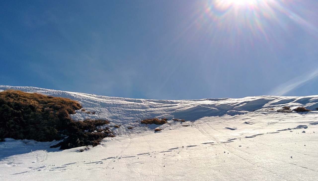 sun snow mountains free photo