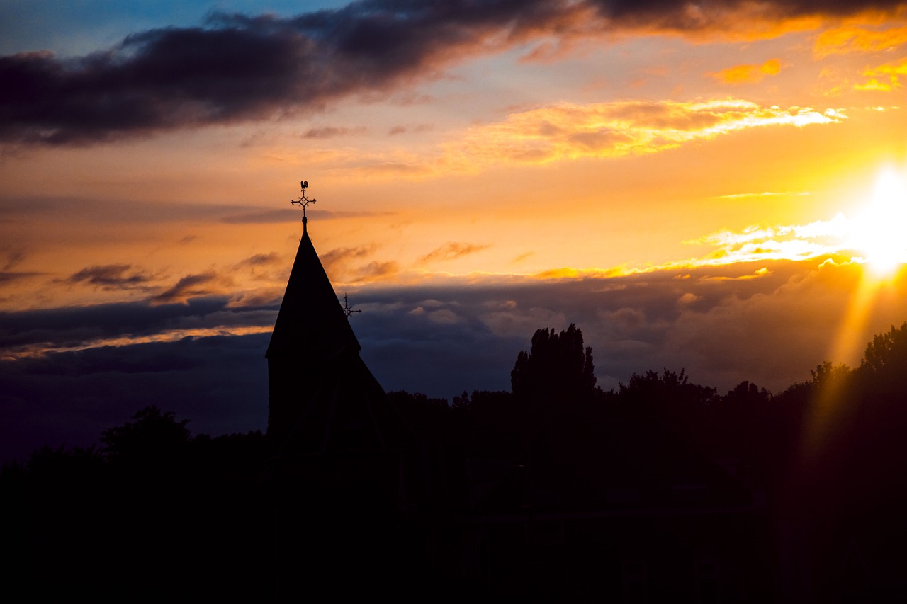 sun church tower free photo