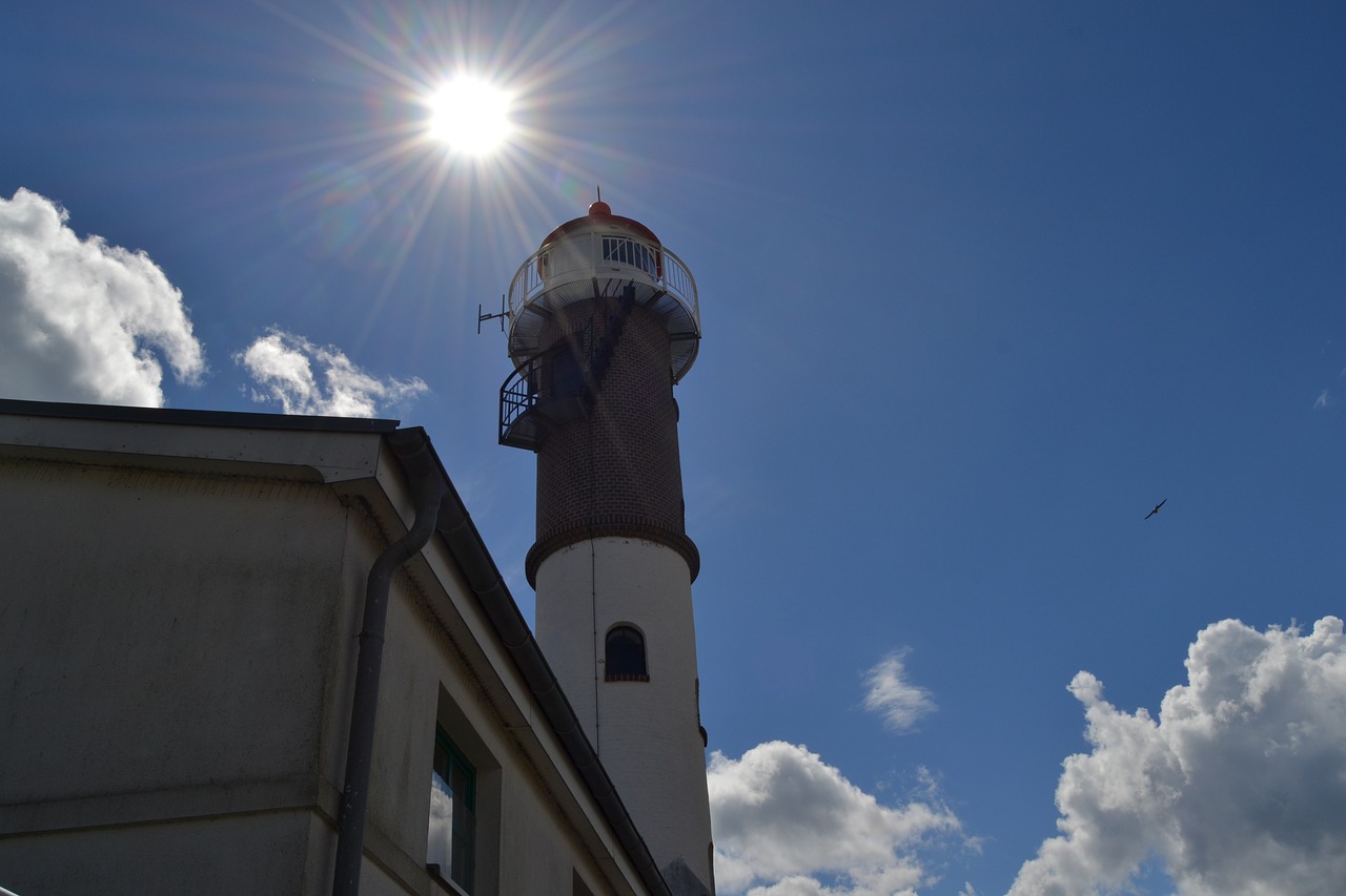 sun lighthouse sky free photo