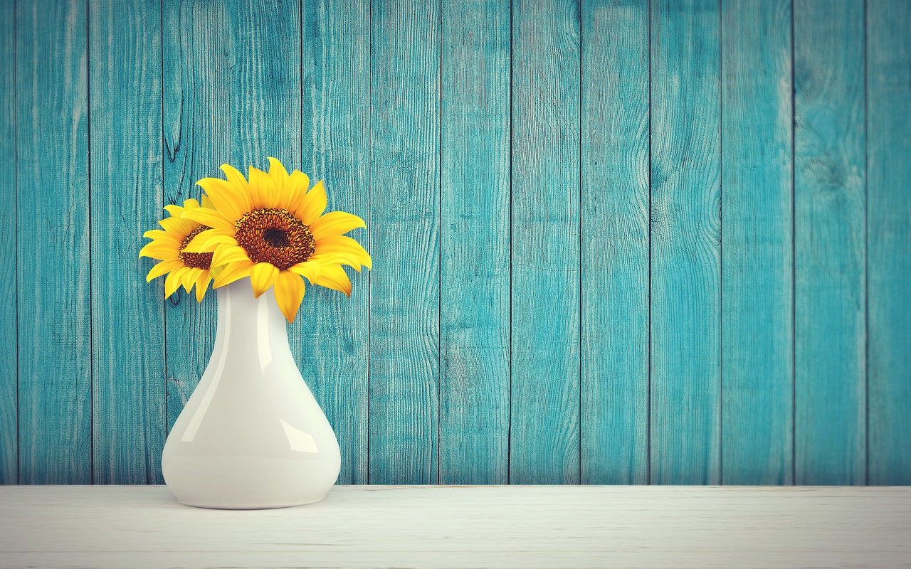 sun flower vase vintage free photo