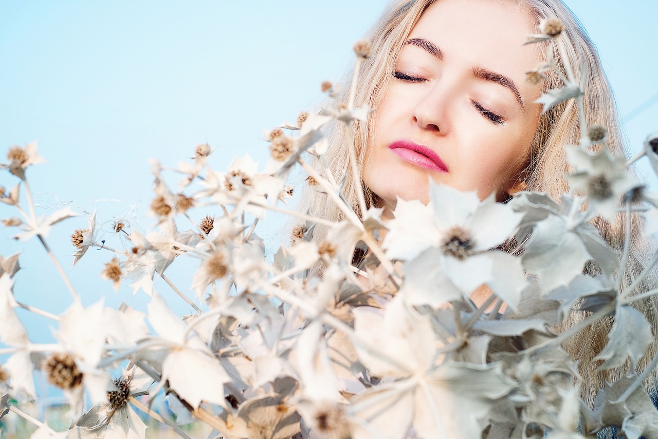 sun flowers girl woman free photo