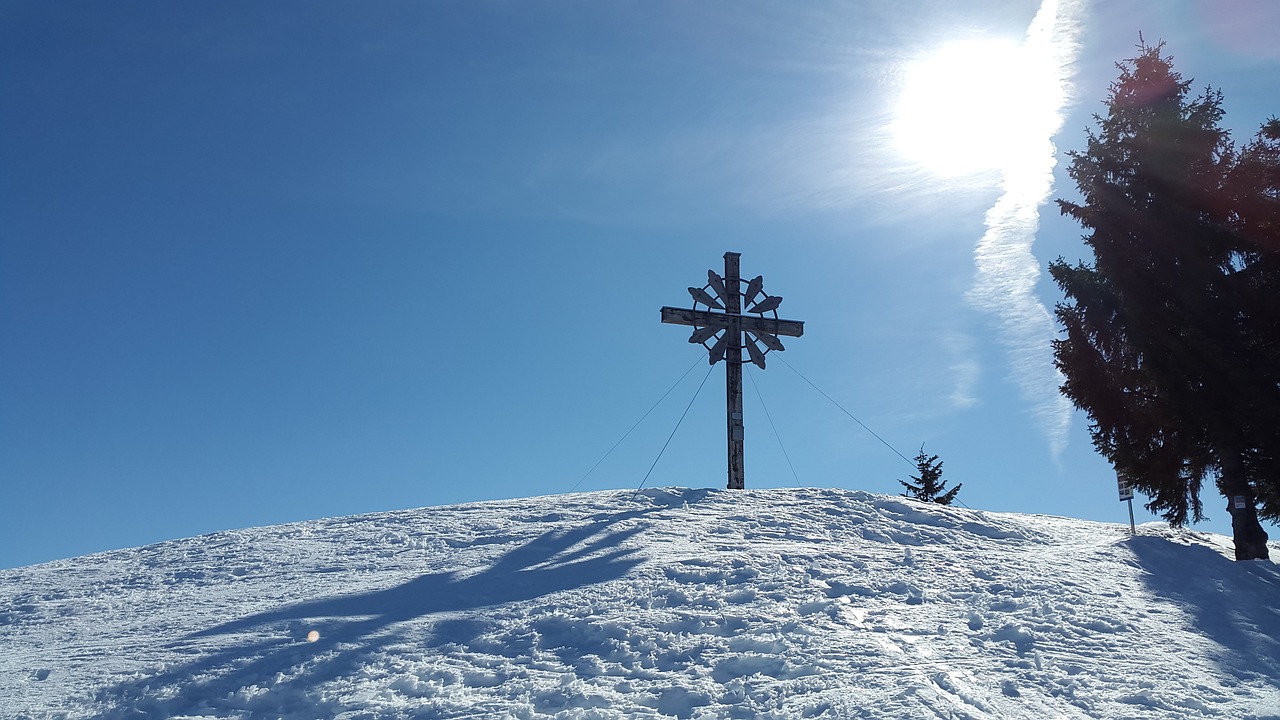 sun head summit cross summit free photo