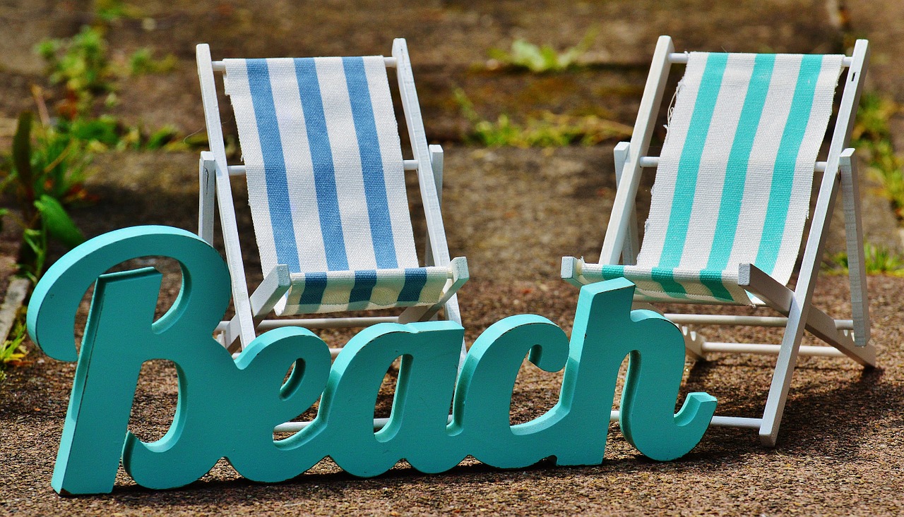 sun loungers beach font free photo