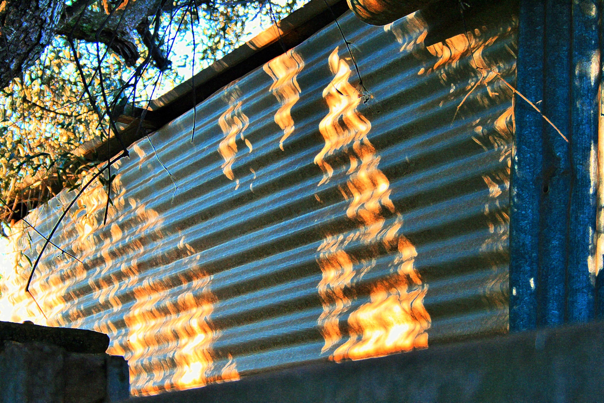 shed corrugated side sun pattern free photo