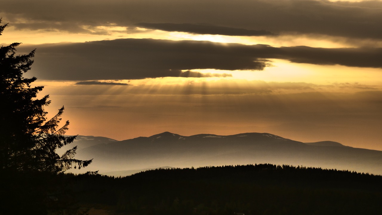 sun ray  sunset  nature free photo