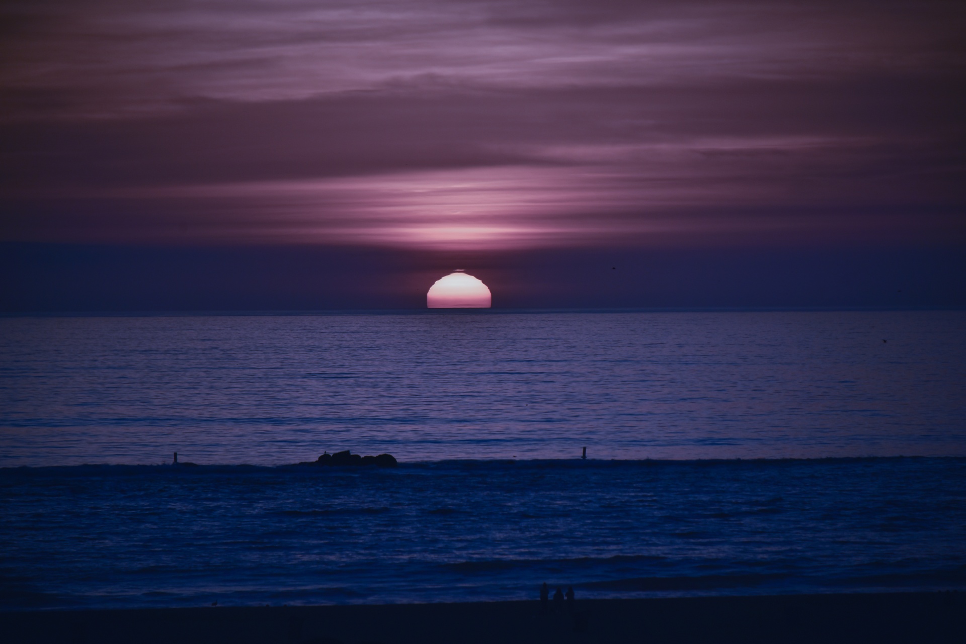 sunset ocean pink free photo