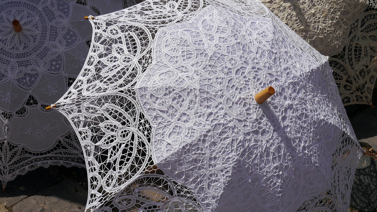 sun umbrellas lace fashion free photo