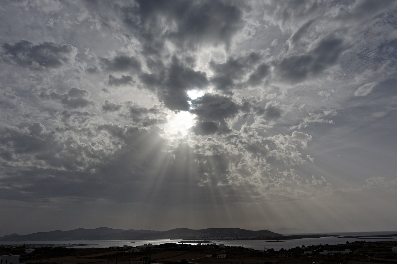 sunbeam clouds rays free photo