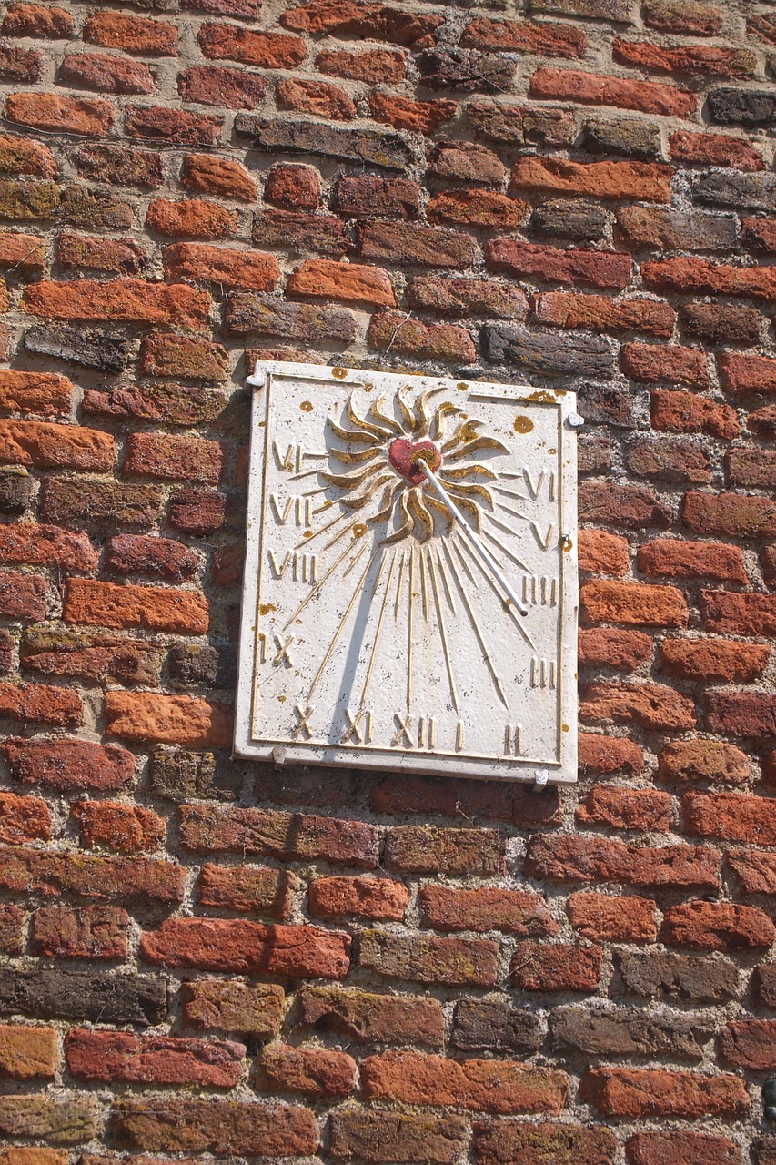 sundial old wall red stones free photo