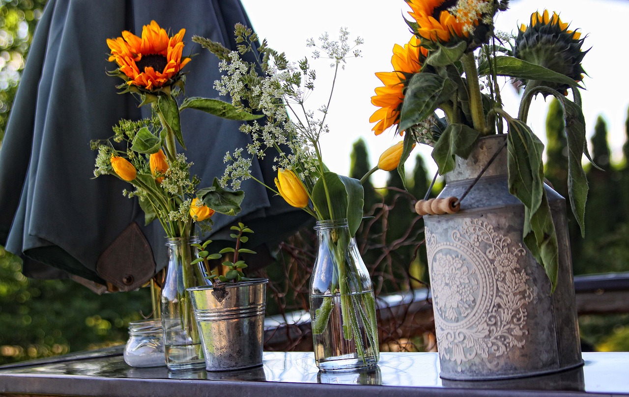 sunflower vase flower free photo