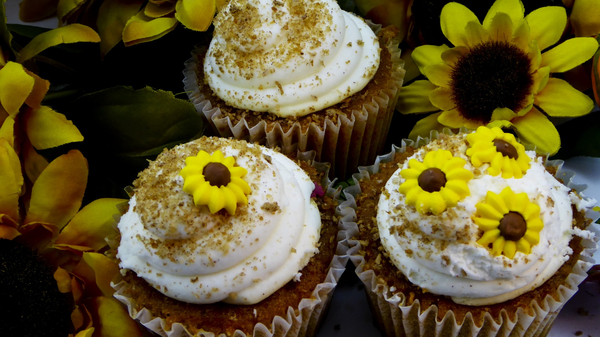 sunflower flower cupcakes free photo