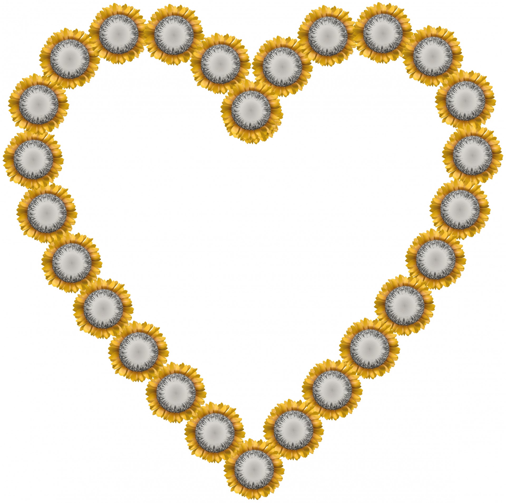 Download Free Photo Of Heart Shape Frame Sunflowers Love From Needpix Com