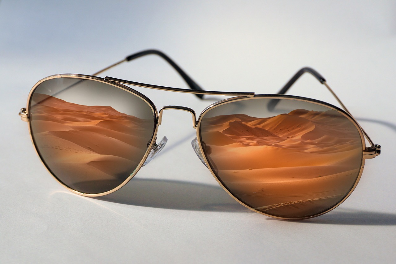 sunglasses desert reflection free photo
