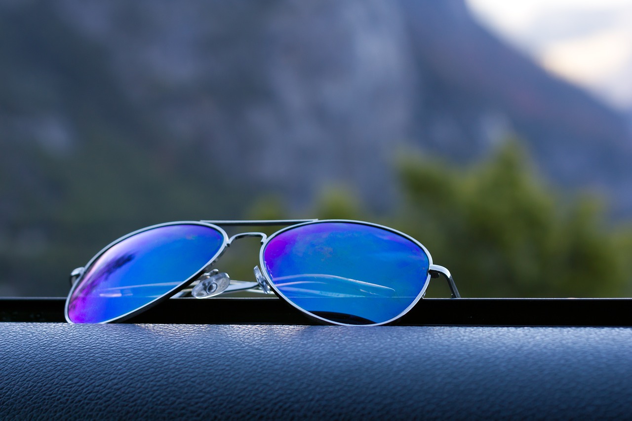 sunglasses outdoors blue free photo