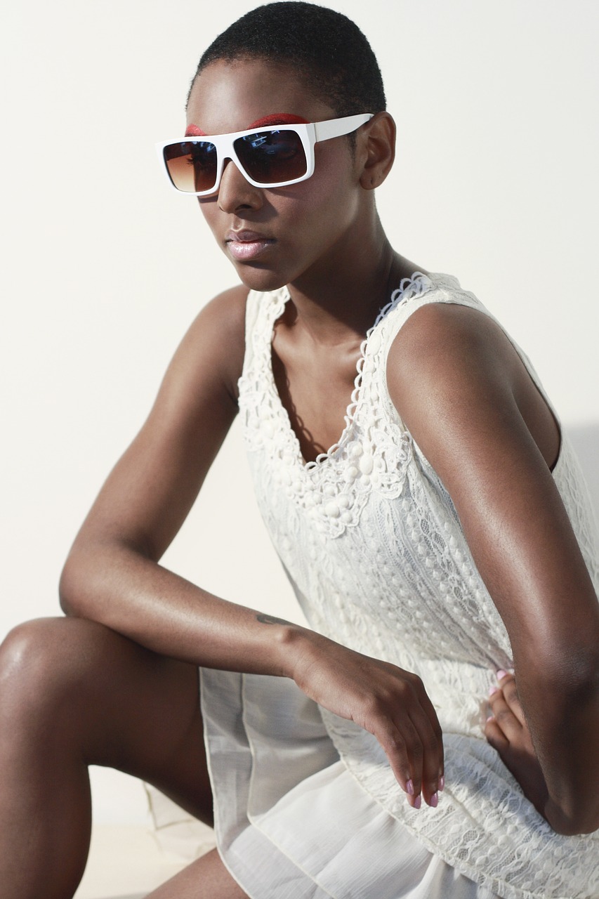 sunglasses white dress fashion free photo