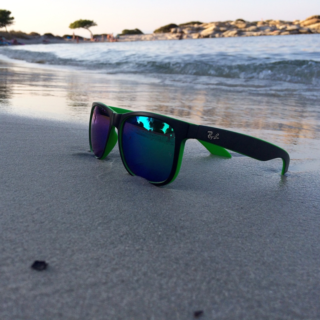 sunglasses beach water free photo