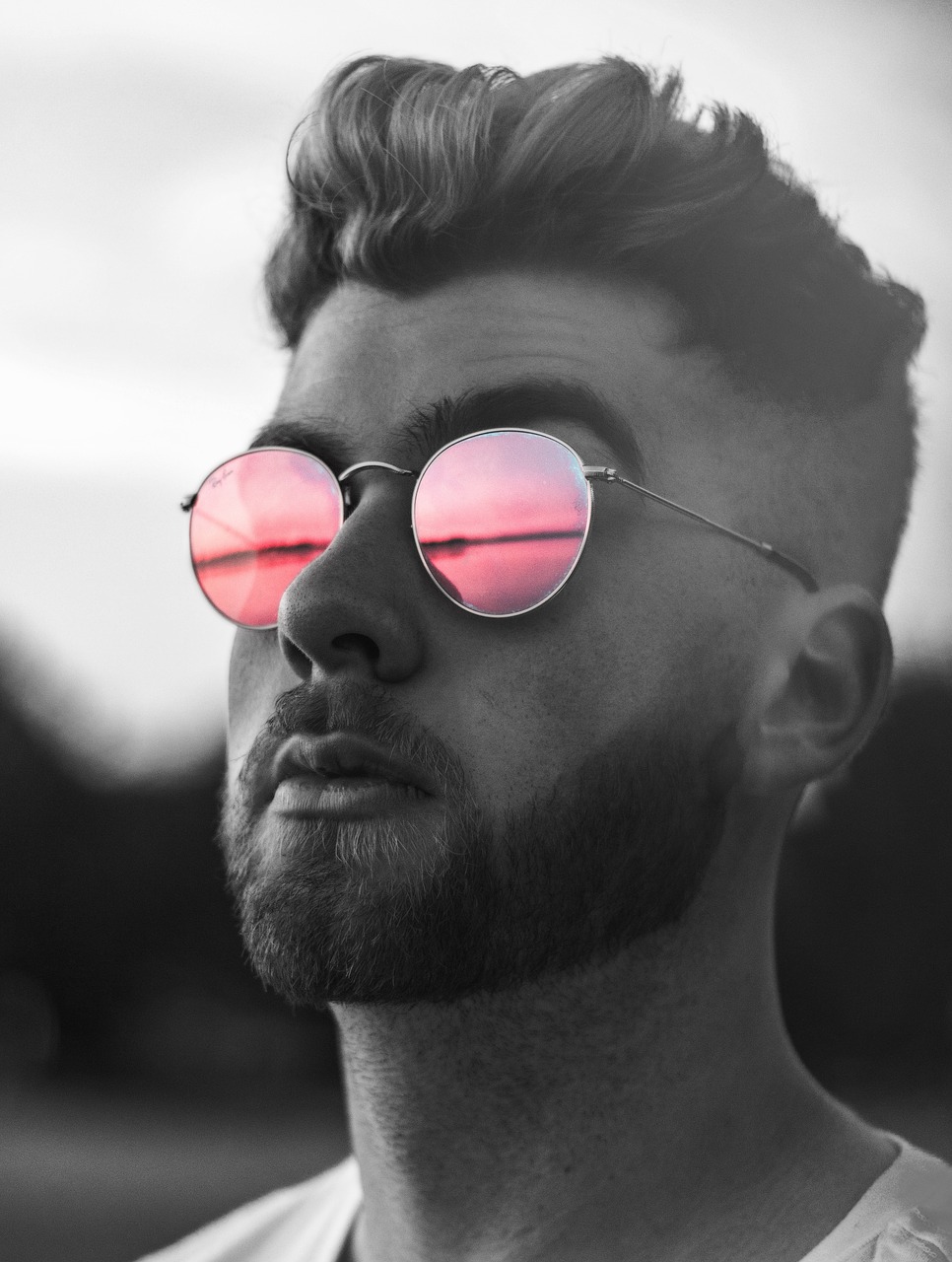 sunglasses sunset black and white free photo