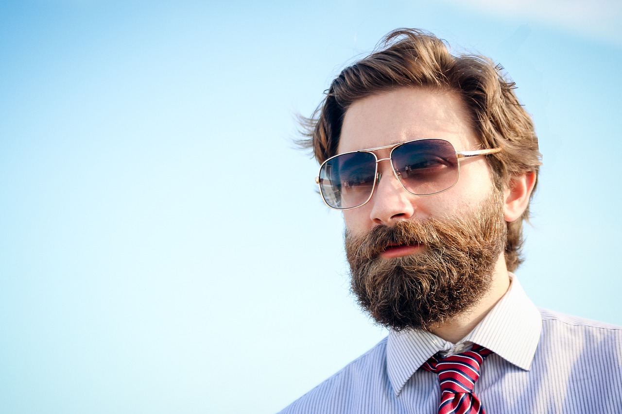 sunglasses beard sky free photo