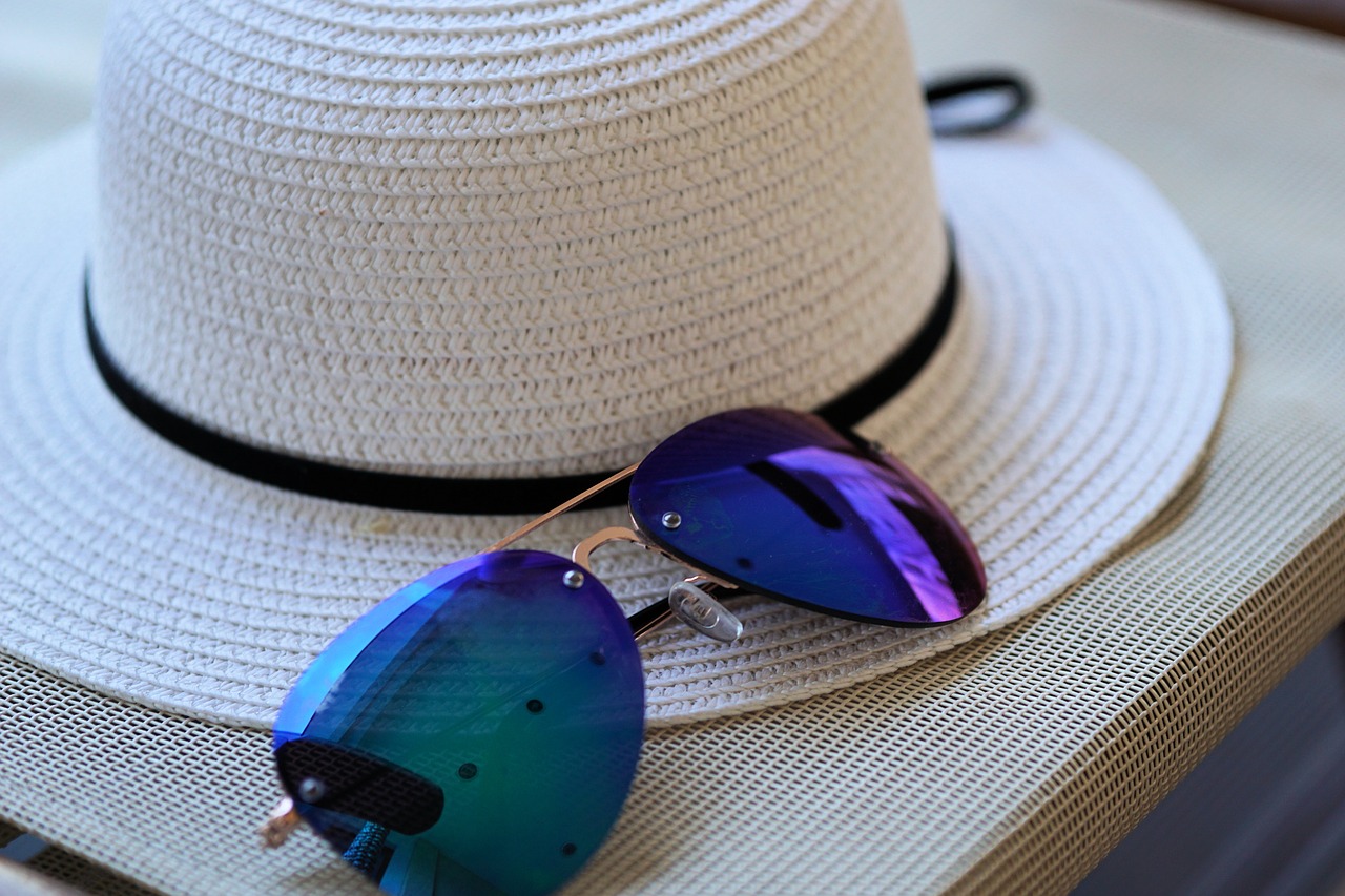 sunglasses hat sun hat free photo