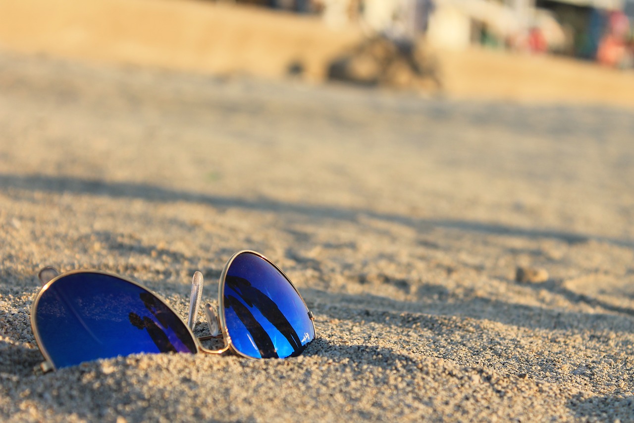 sunglasses sand beach free photo