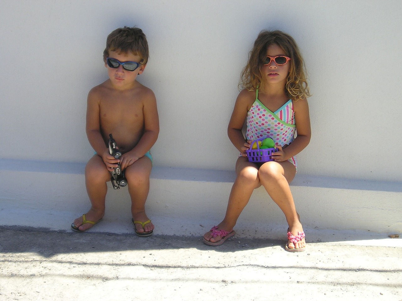 sunny day kids sunglasses free photo