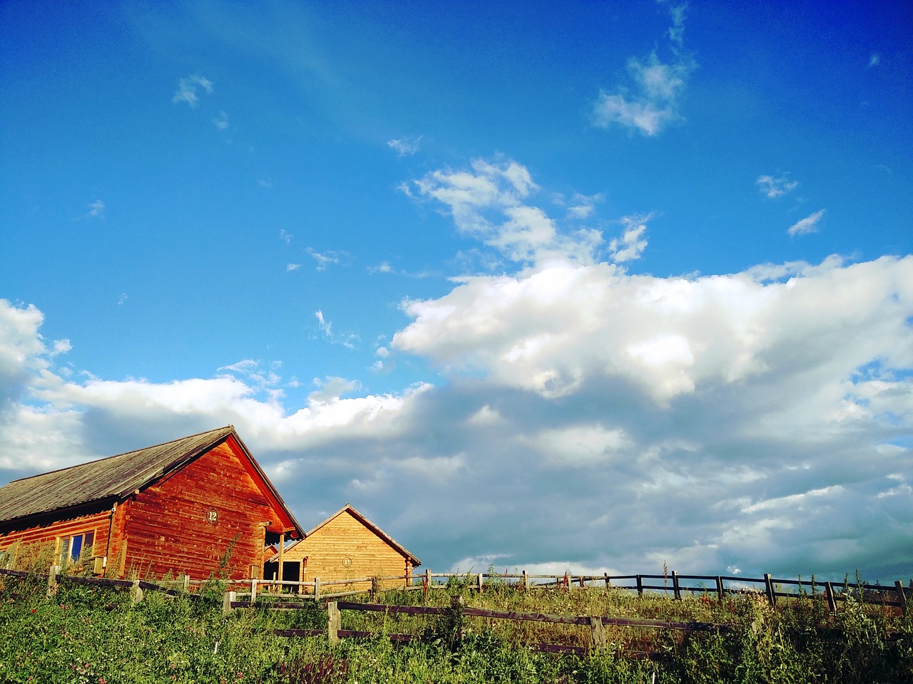 sunny days log cabin color free photo