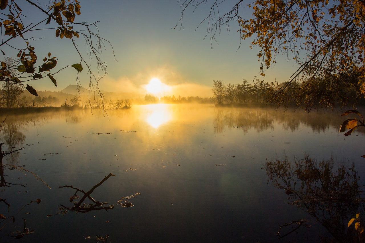 sunrise moor nature free photo