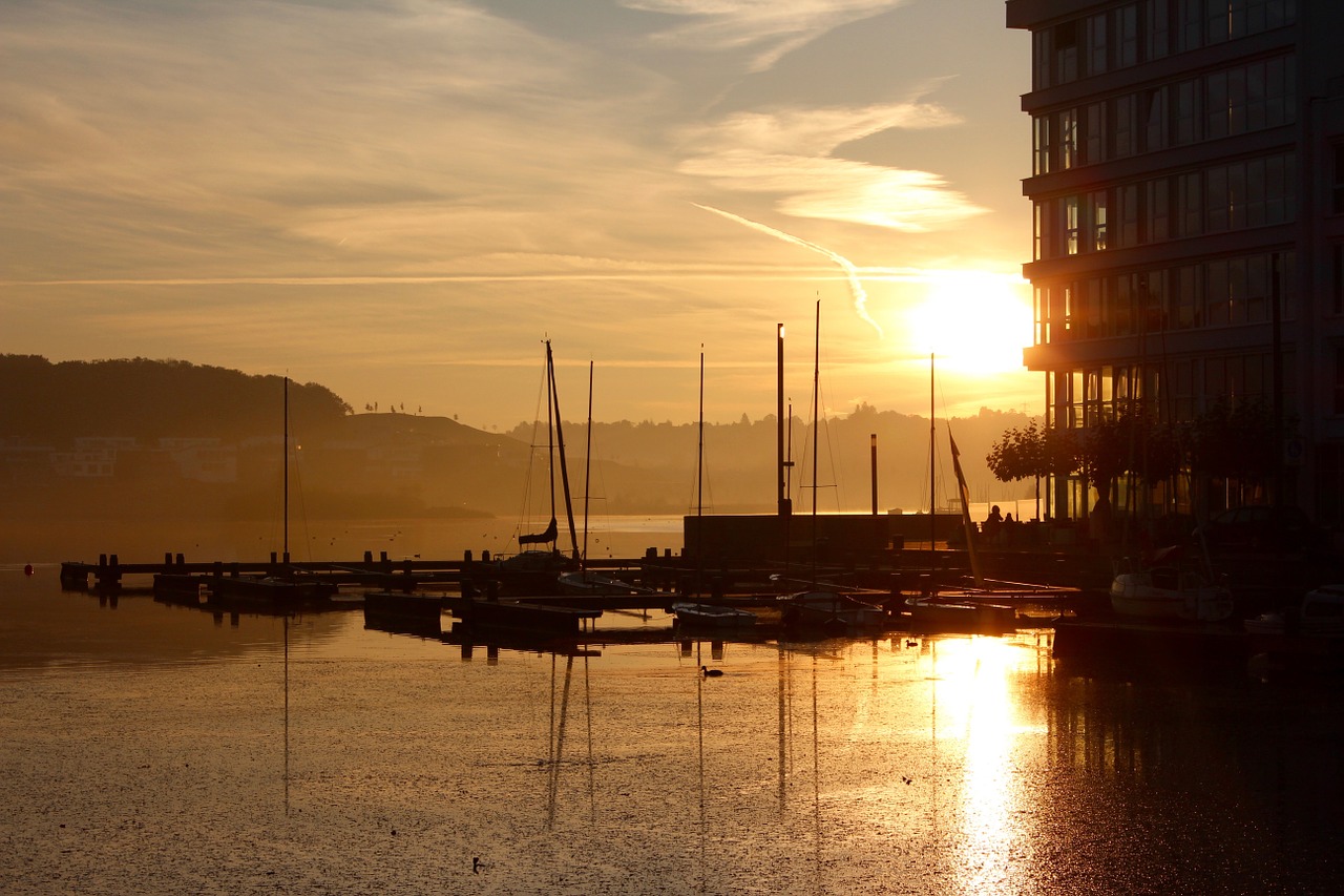 sunrise phoenix lake dortmund free photo