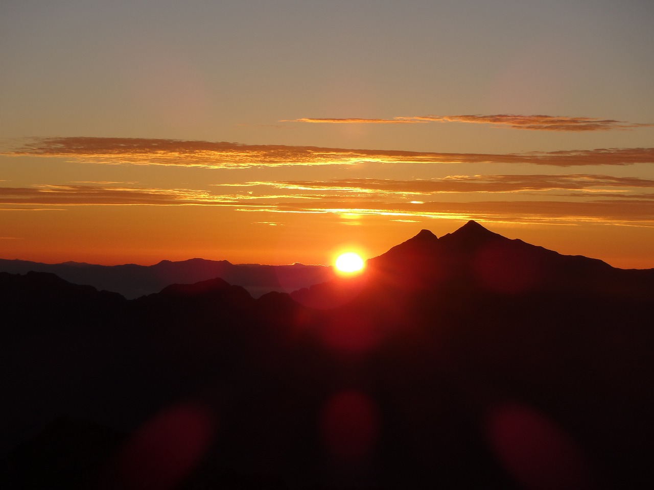 sunrise asahi 剱岳 free photo