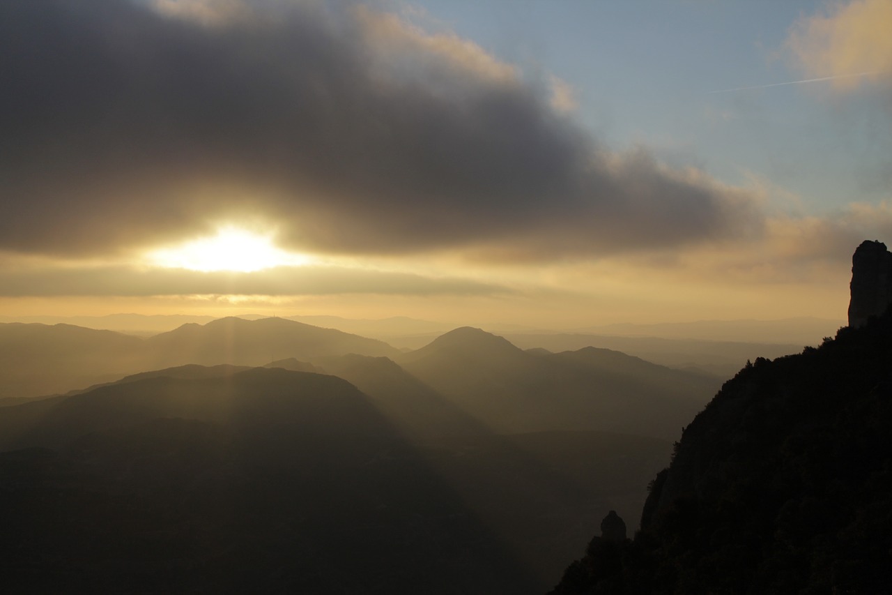 sunrise mountains spain free photo