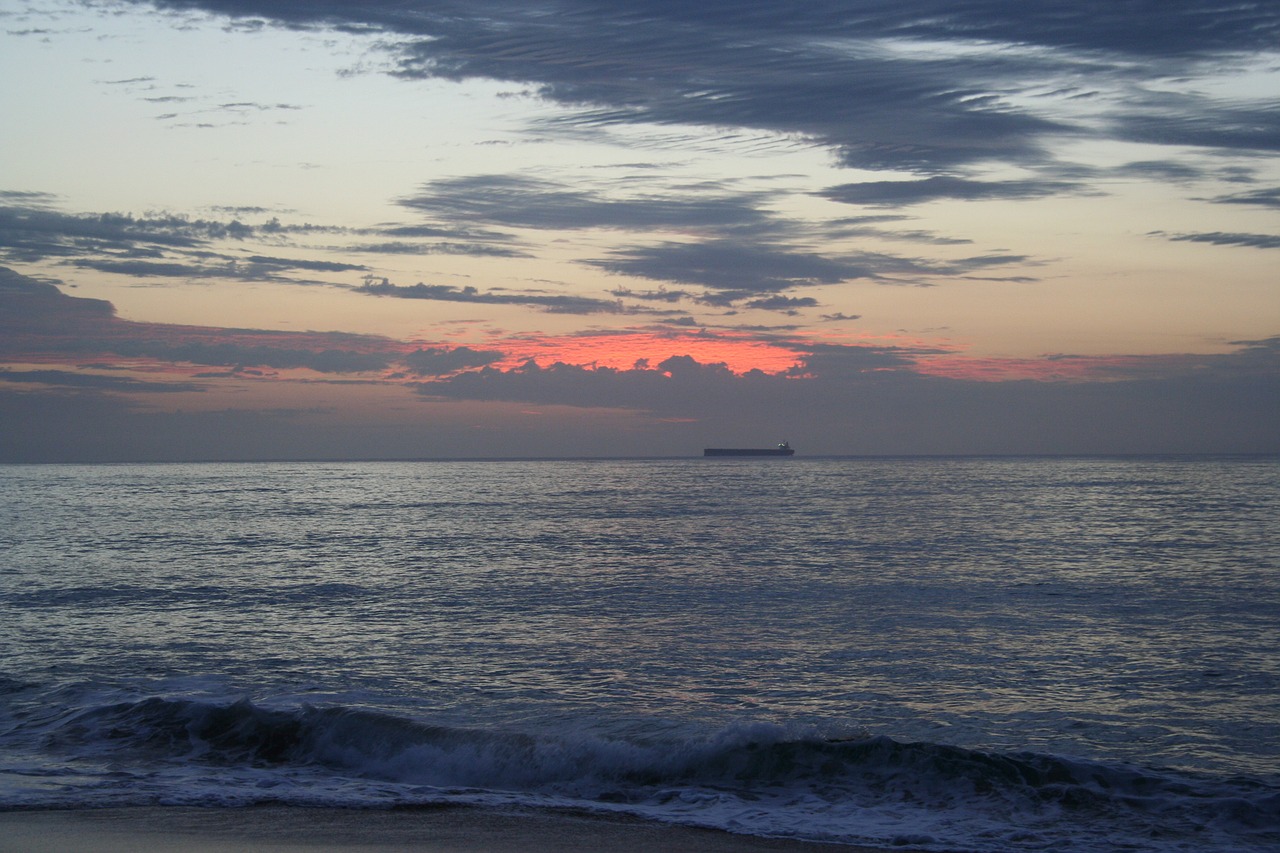 ship containership sunrise free photo