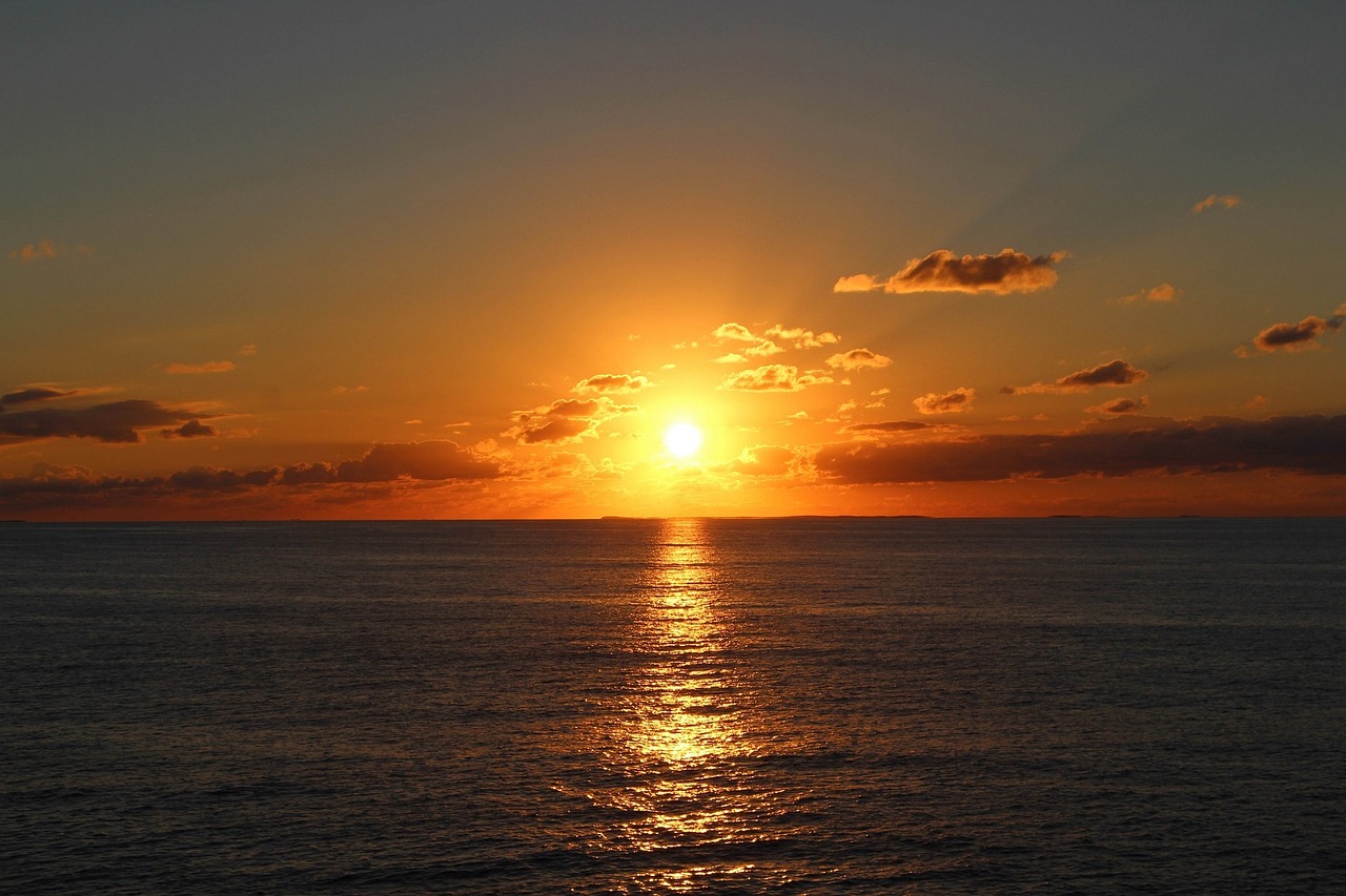 sunrise ocean sea free photo