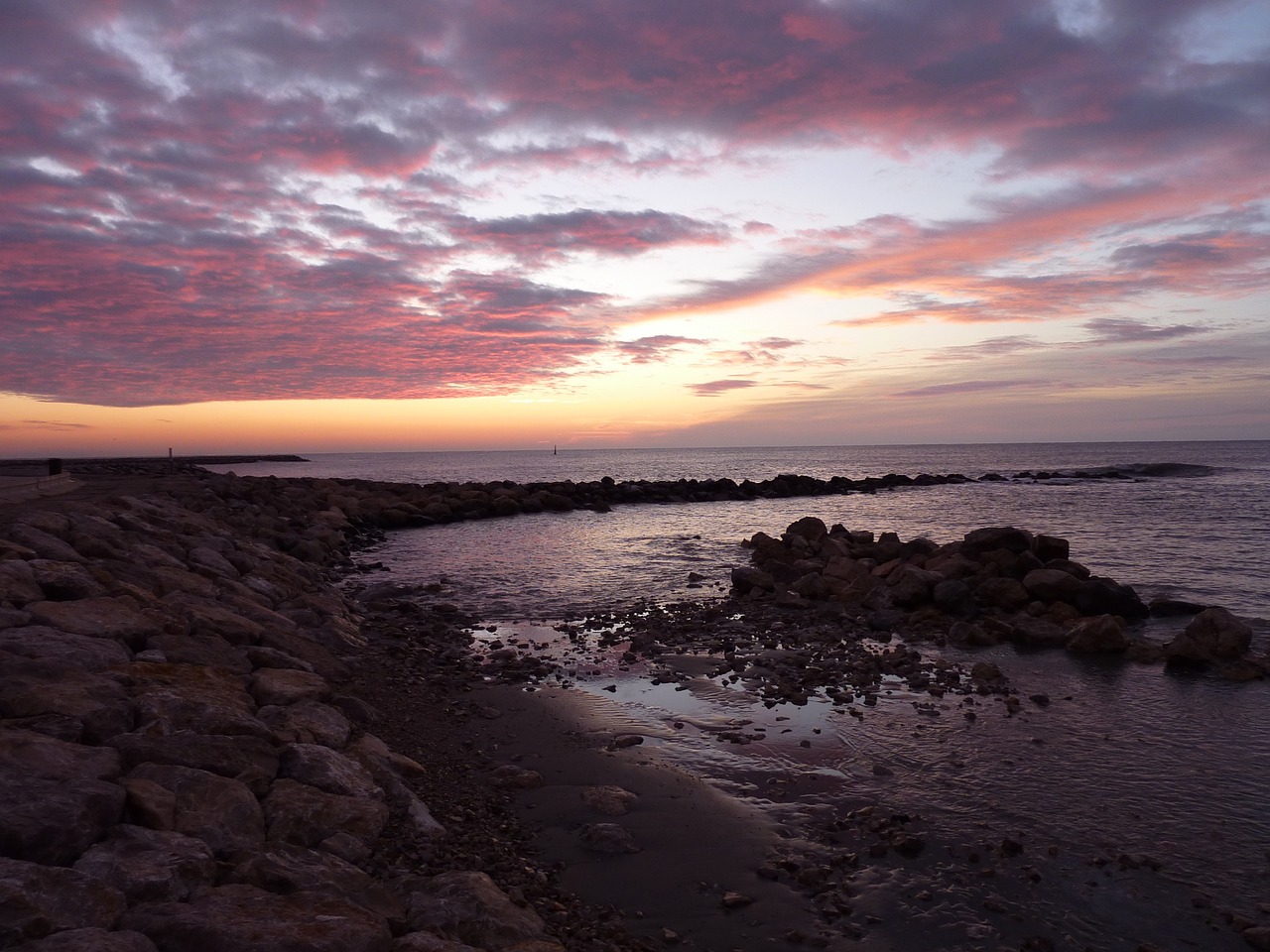 sunrise sea morgenstimmung free photo