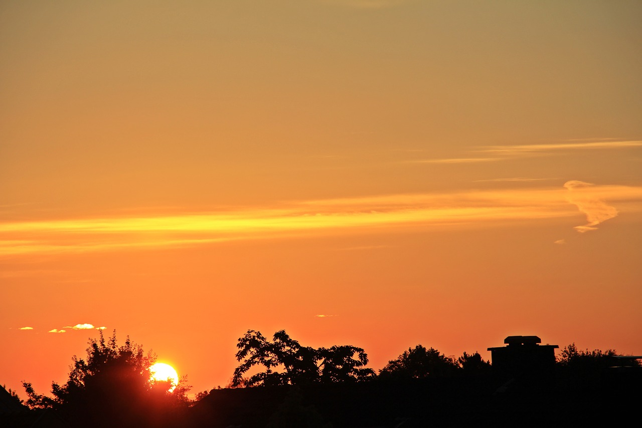 sunrise sky roofs free photo