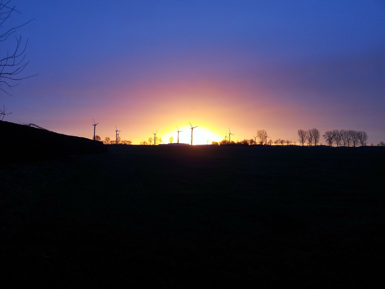 sunrise lütau windräder free photo