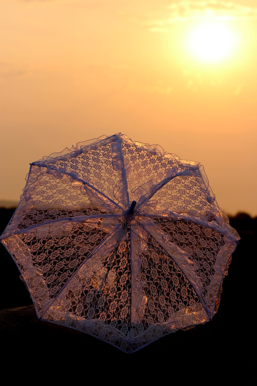 sunrise umbrella lace free photo